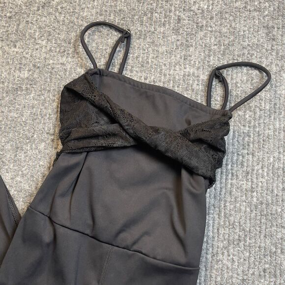 Free People FP MOVEMENT Size XS Lace Me Up One Piece Jumpsuit Black Stretch NEW - Picture 3 of 15